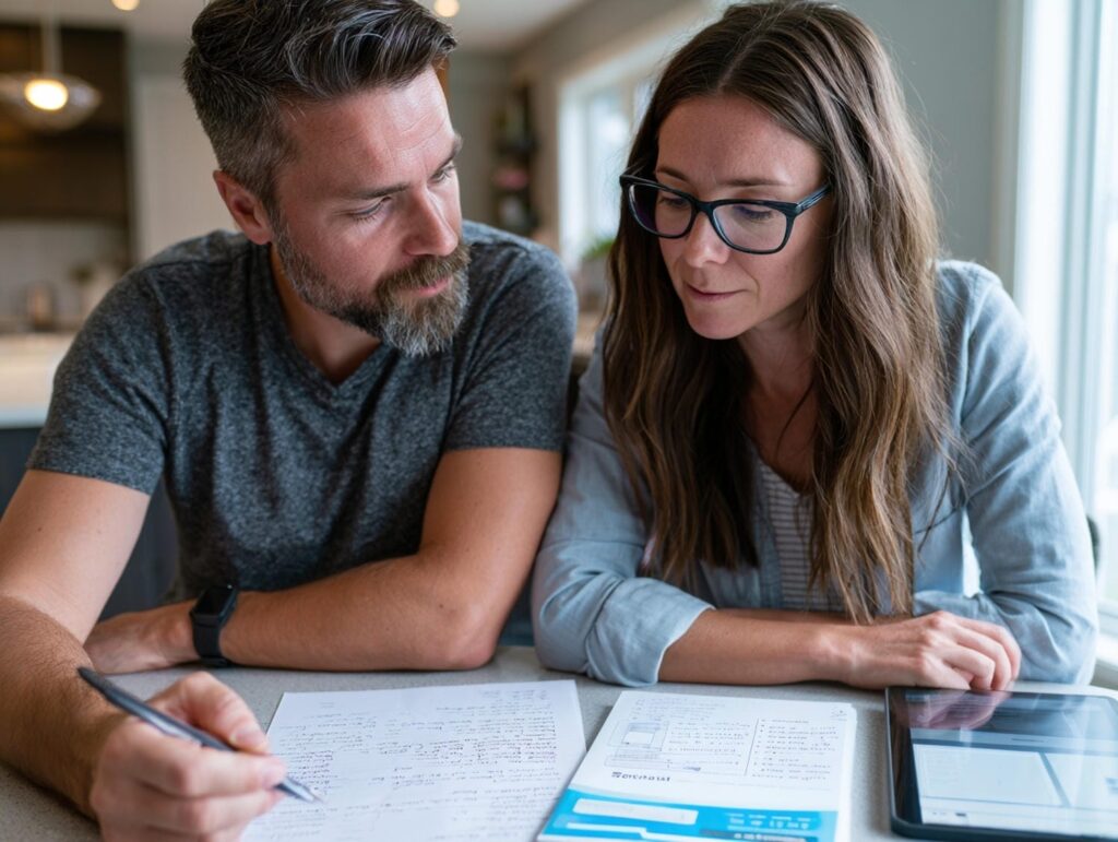 Parents reviewing notes and considering whether a multi-age Montessori classroom fits their child