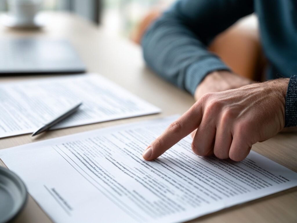 Parent comparing two private school documents side by side on a desk